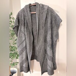 Express Black and Gray Chevron Women's Poncho